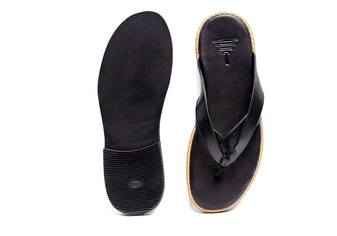 Thonged Slide · Black