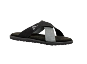 Unisex Black & Gray Cross Strap Slippers – Effortless Everyday Comfort