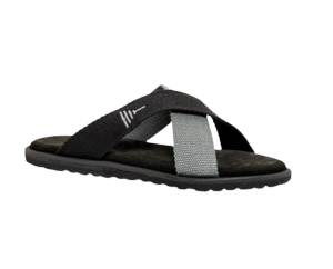 Unisex Black & Gray Cross Strap Slippers – Effortless Everyday Comfort