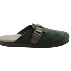 Forest Green AltBirks Mules – Corduroy Comfort with Adjustable Buckle