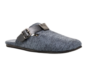 Charcoal Gray Wool Felt AltBirks Mules – Adjustable Comfort, Non-Slip Grip
