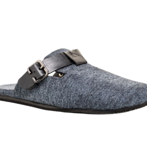 Charcoal Gray Wool Felt AltBirks Mules – Adjustable Comfort, Non-Slip Grip