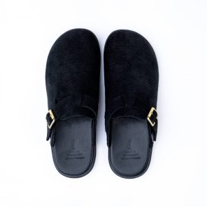 Charcoal Black Side Buckle Mules  Altbirks