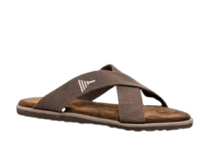 Unisex Cross-Strap Brown Slippers