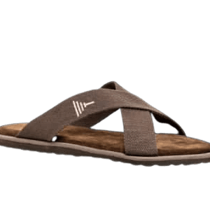Unisex Cross-Strap Brown Slippers